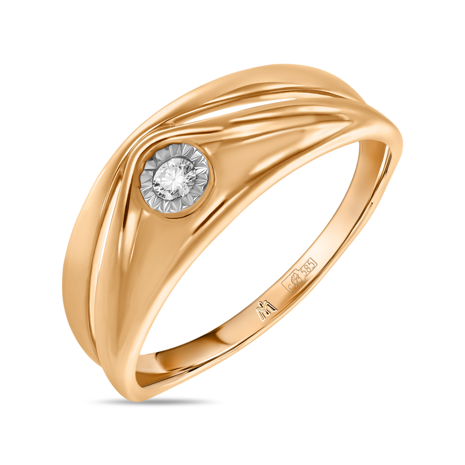 Кольца МЮЗ Золотое кольцо с бриллиантом 25795