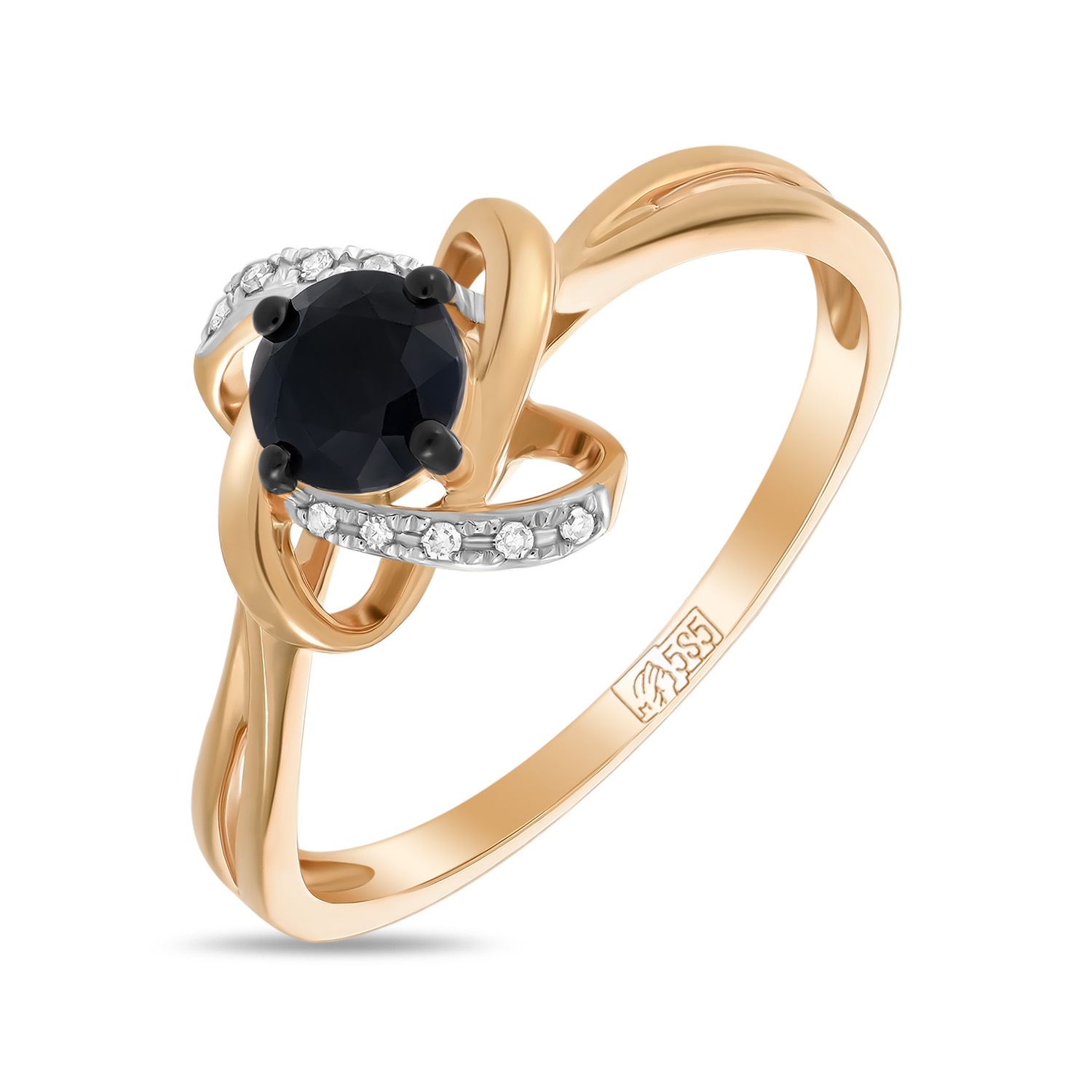 Кольца МЮЗ Золотое кольцо с бриллиантами и цветными сапфирами кольца мюз золотое кольцо с аметистами бриллиантами родолитом и цветными сапфирами