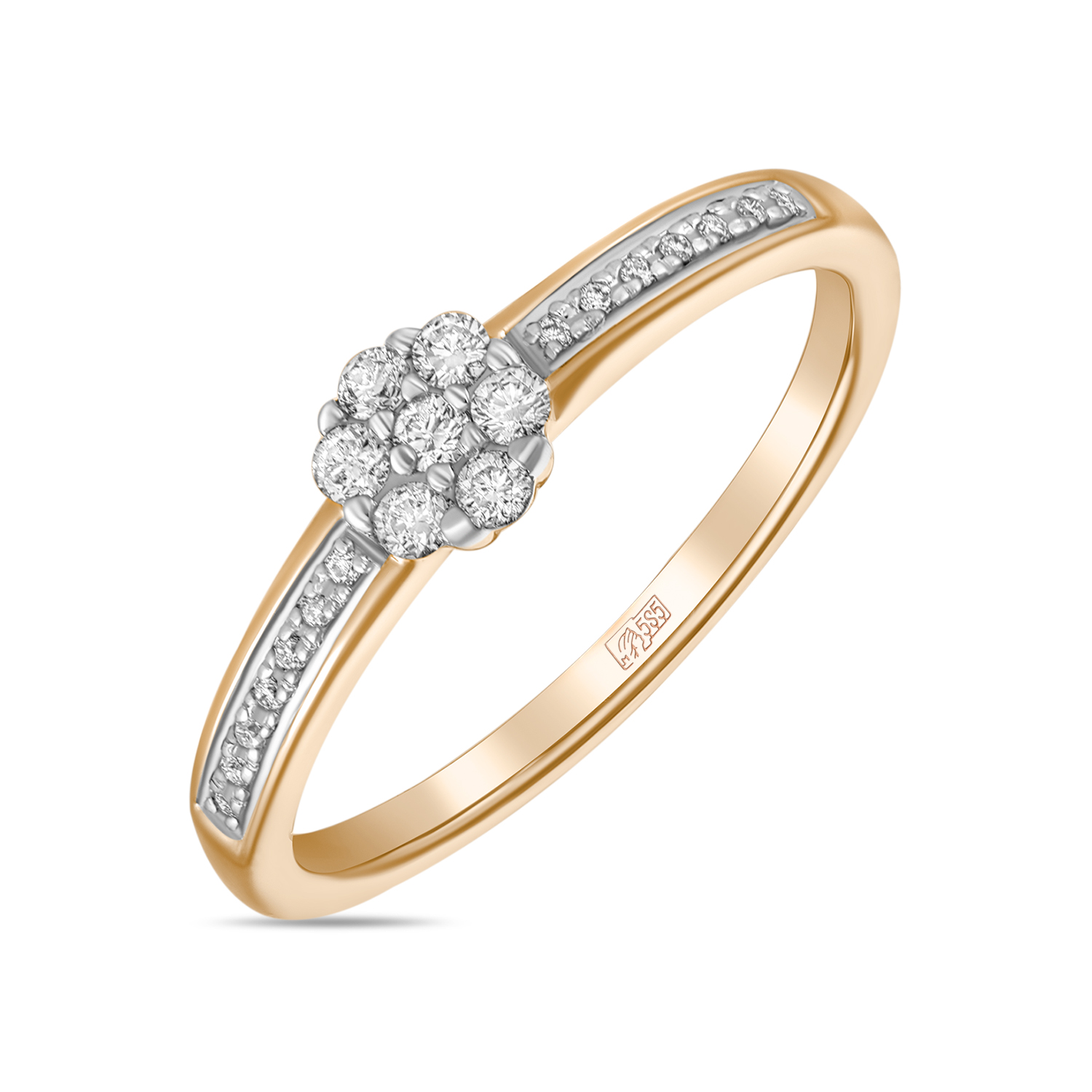Кольца МЮЗ Золотое кольцо с бриллиантами 44395
