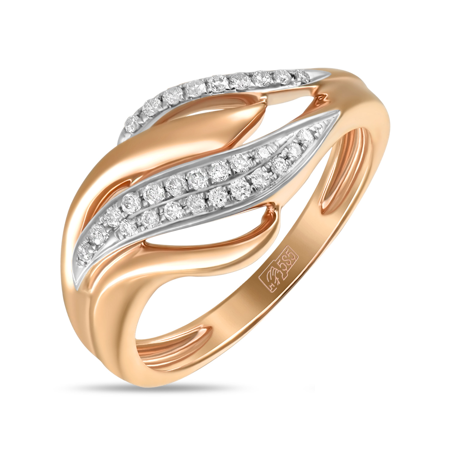 Кольца МЮЗ Золотое кольцо с бриллиантами 40396