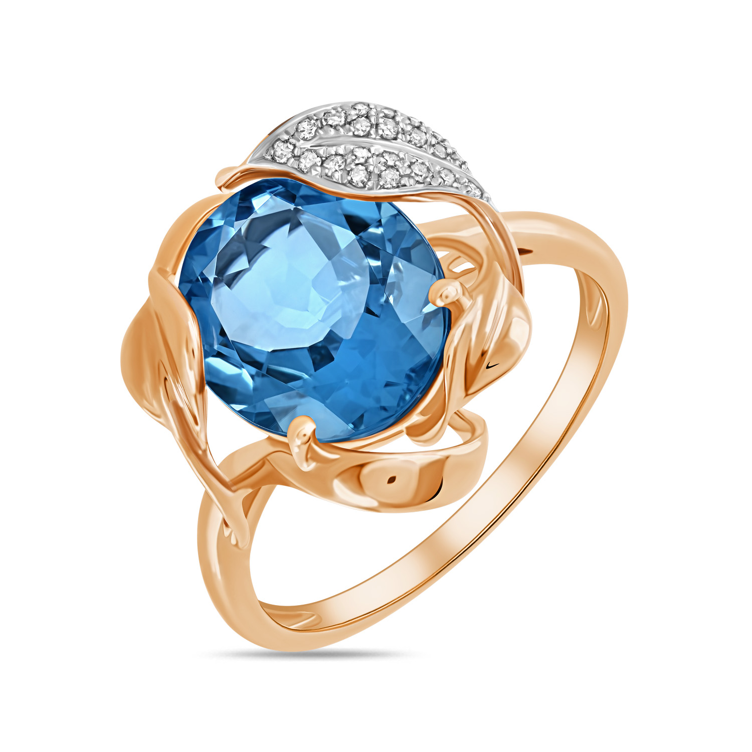 Кольца МЮЗ Золотое кольцо с топазом и бриллиантами кольца мюз золотое кольцо с топазом и бриллиантами