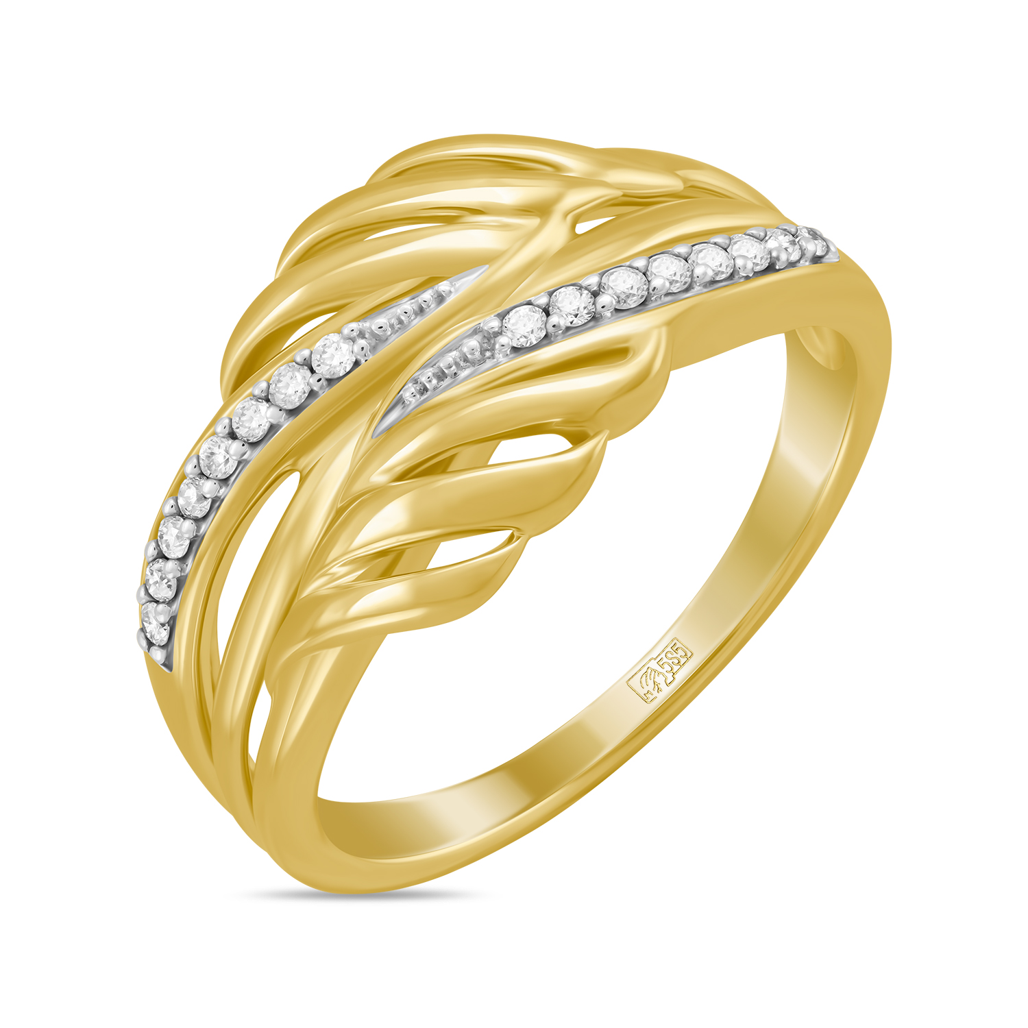 Кольца МЮЗ Золотое кольцо с бриллиантами 35195