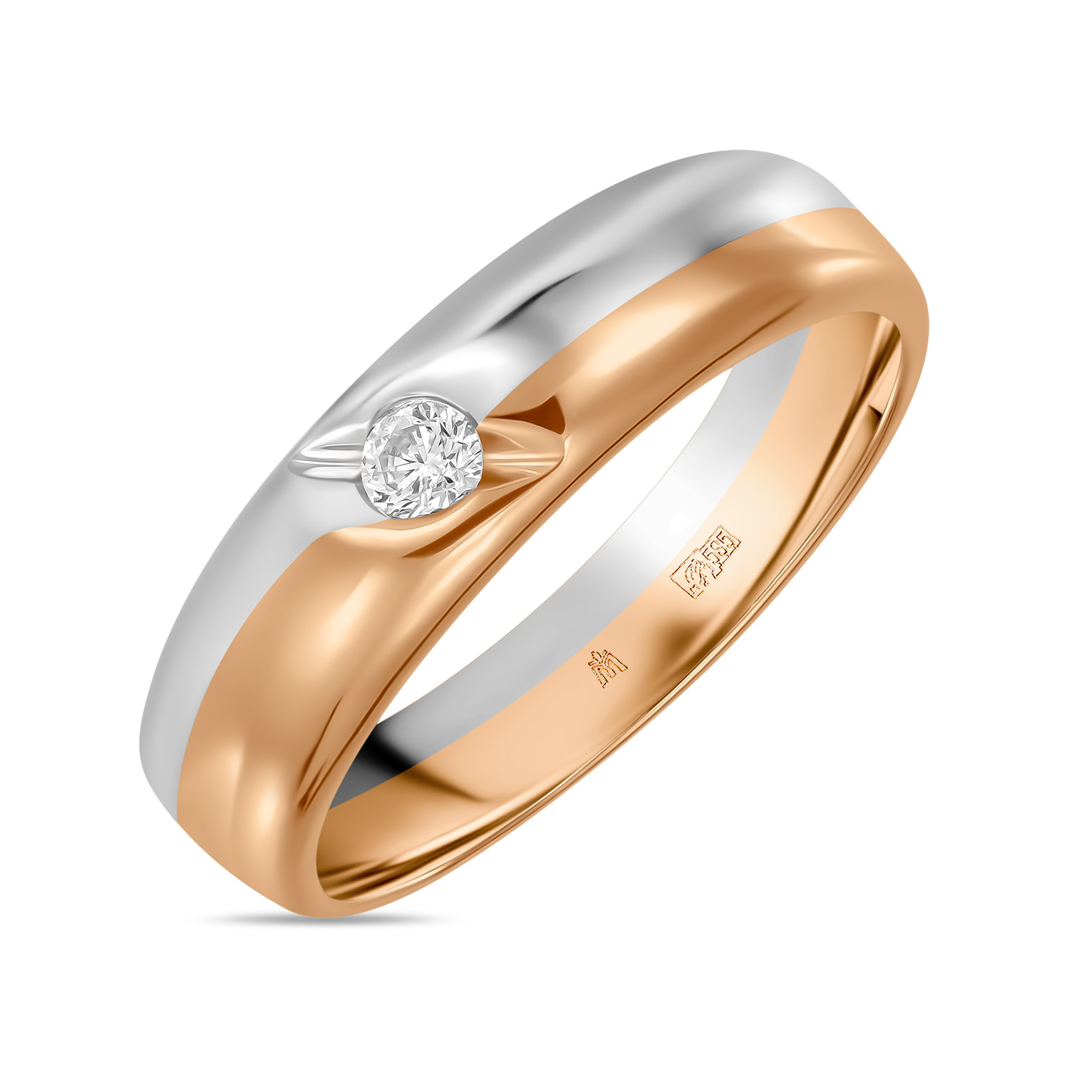 Кольца МЮЗ Золотое кольцо с бриллиантом 43960