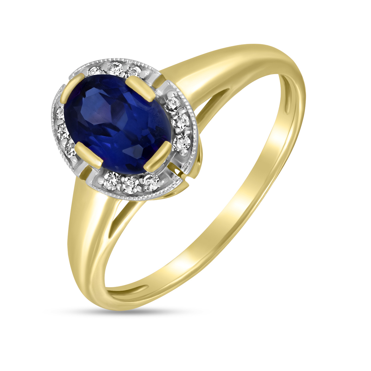 Кольца МЮЗ Кольцо с бриллиантами и выращенным сапфиром кольца miuz diamonds r2018 rr01049adi r17