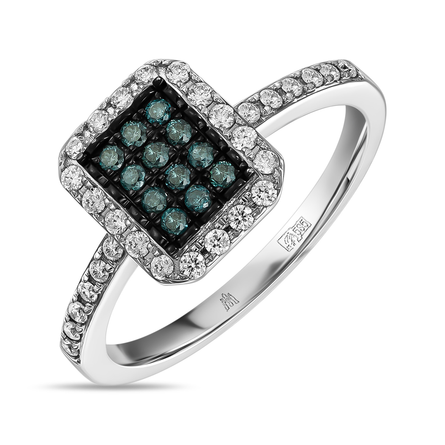 Кольца МЮЗ Кольцо с цветными бриллиантами и бриллиантами miuz ru кольцо c бриллиантами и цветными бриллиантами
