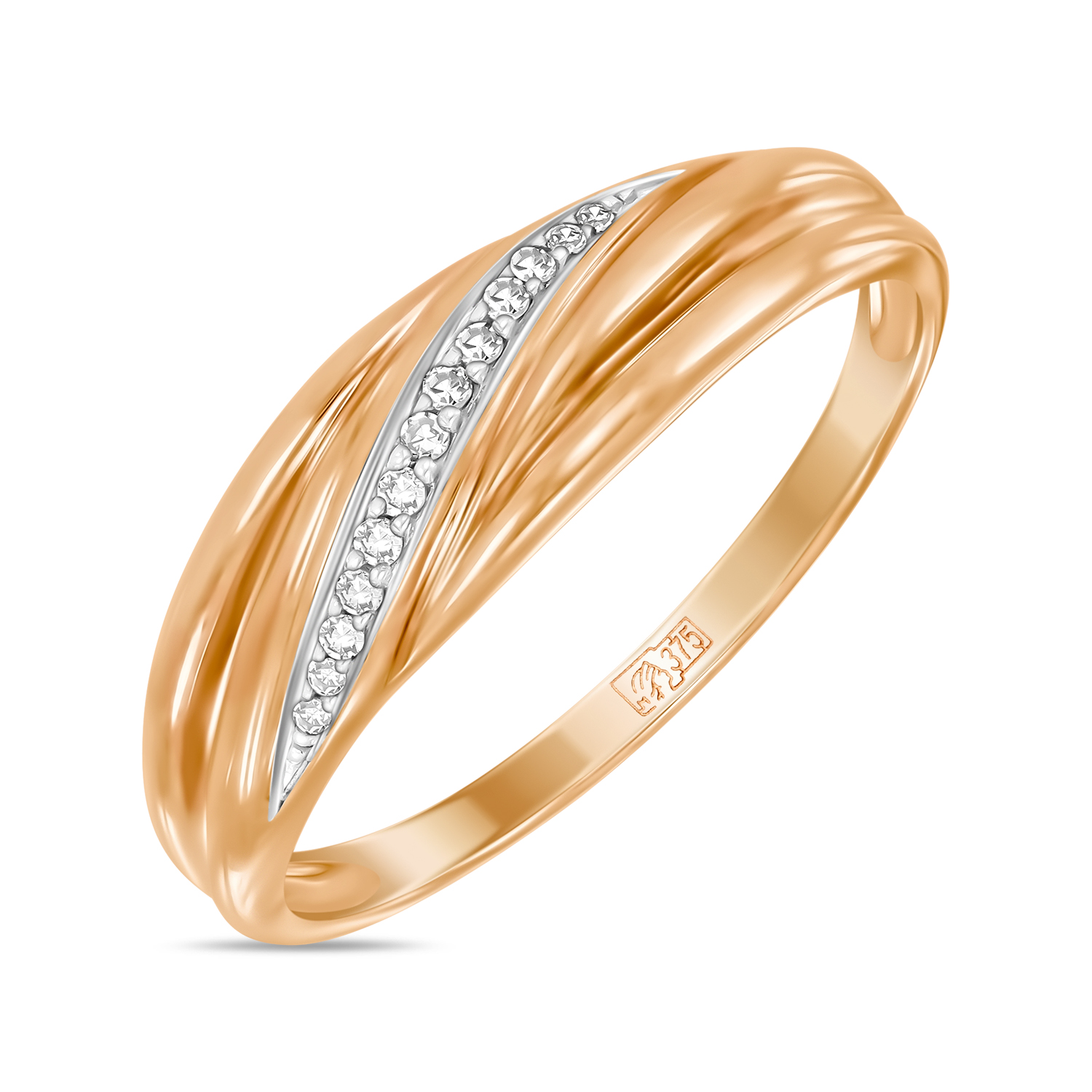 Кольца МЮЗ Золотое кольцо с бриллиантами 15395