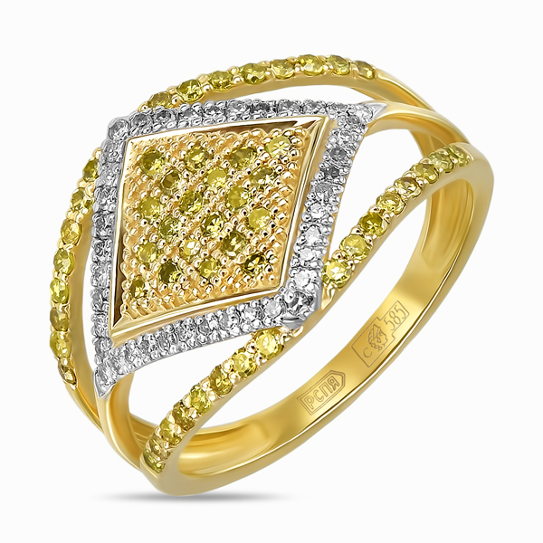 Кольца МЮЗ Золотое кольцо с бриллиантами и цветными бриллиантами кольца мюз золотое кольцо с облагороженными бриллиантами и цветными бриллиантами