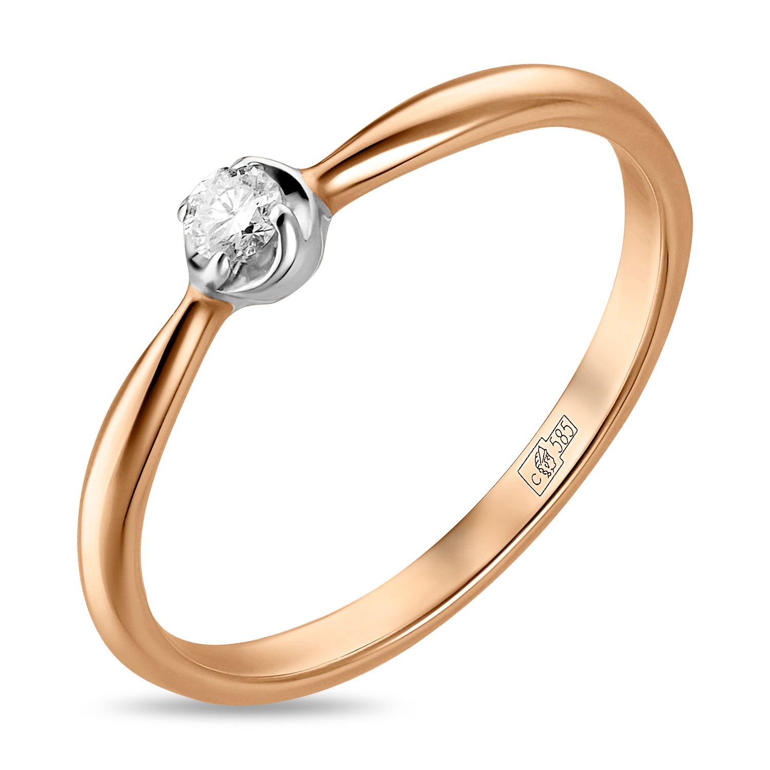 Кольца МЮЗ Золотое кольцо с бриллиантом 35695