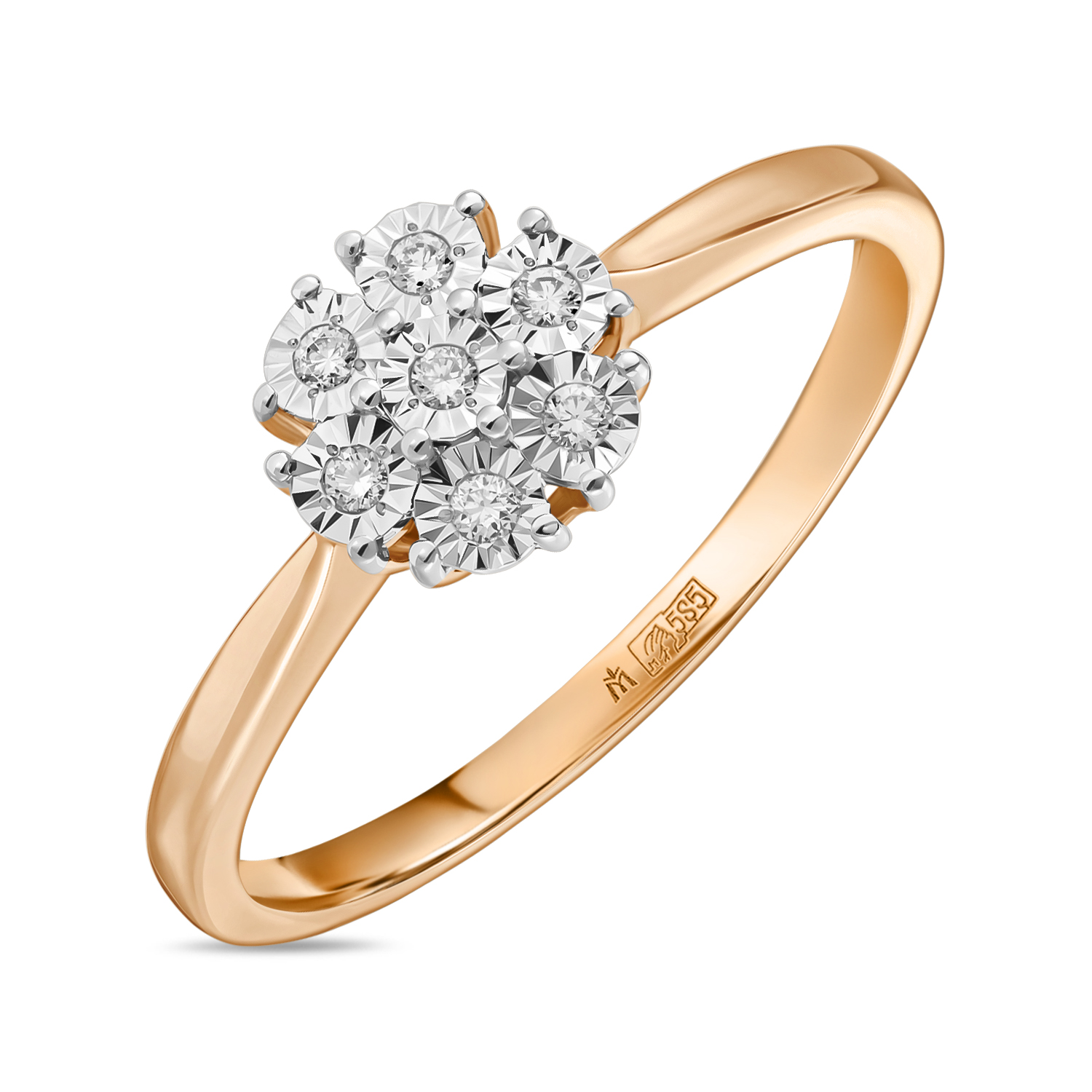 Кольца МЮЗ Золотое кольцо с бриллиантами