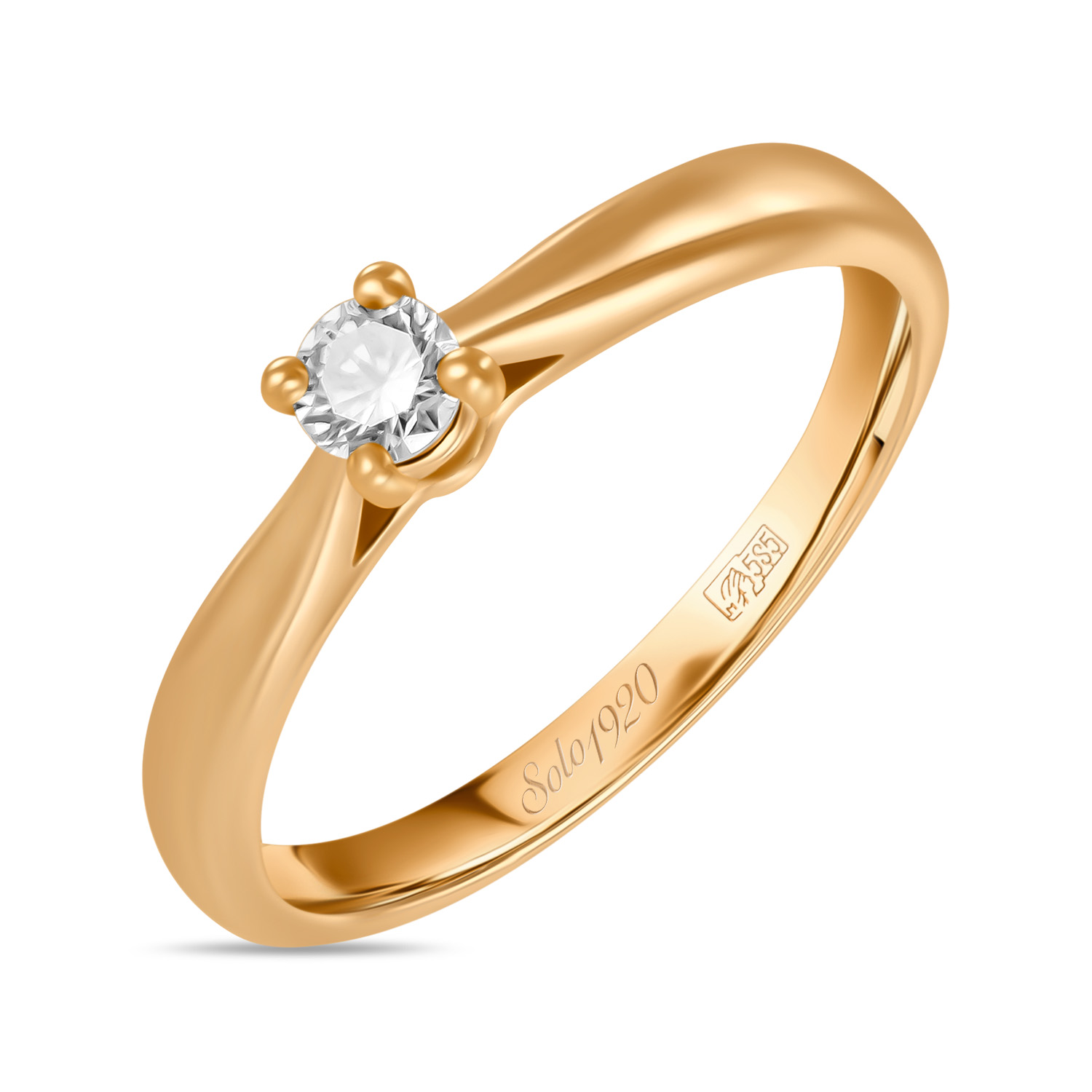 Кольца МЮЗ Золотое кольцо с бриллиантом 46195