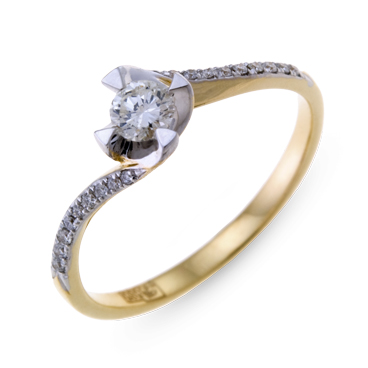 Кольца МЮЗ Золотое кольцо с бриллиантами 44395