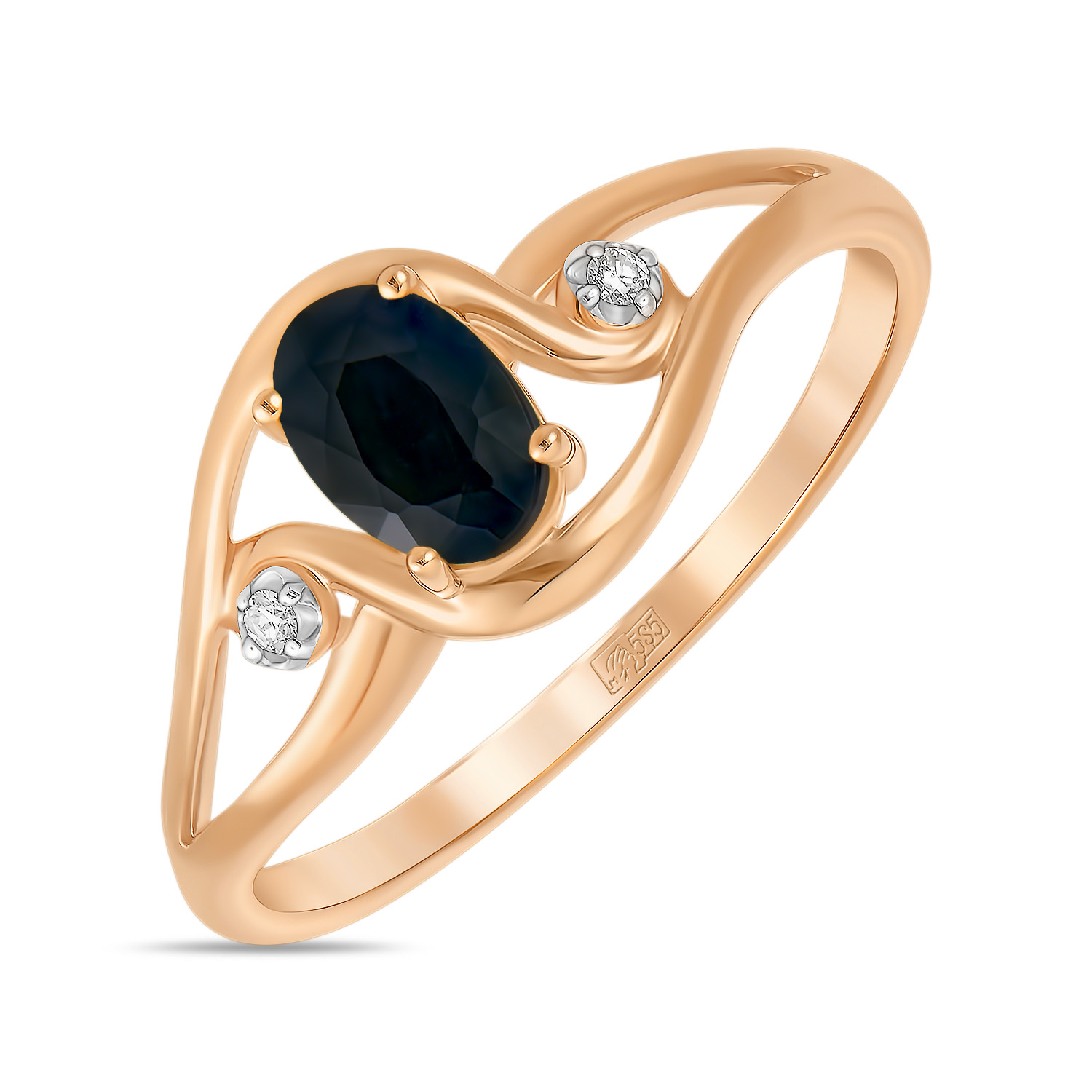 Кольца МЮЗ Золотое кольцо с бриллиантами и цветными сапфирами кольца мюз золотое кольцо с бриллиантами цветными сапфирами и сапфирами