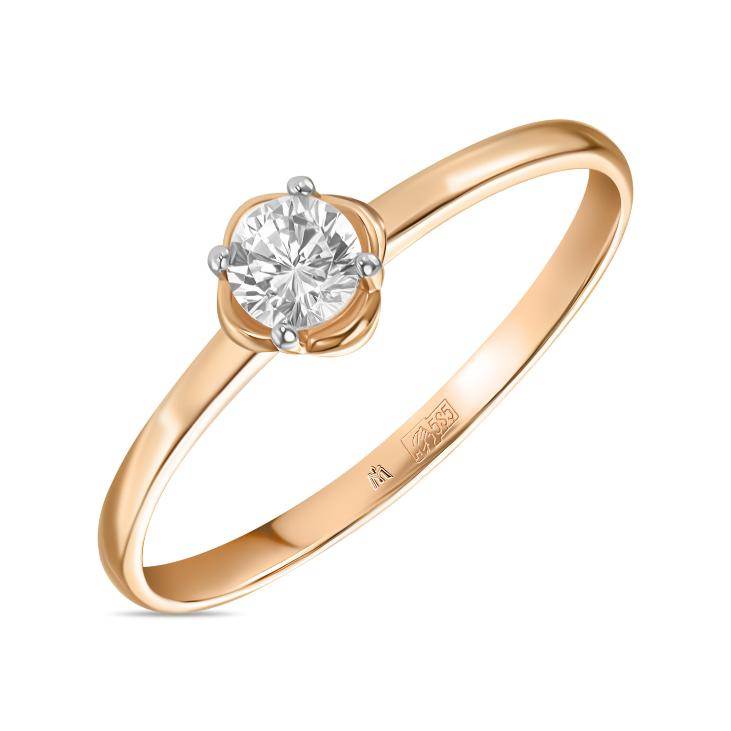 Кольца МЮЗ Золотое кольцо с фианитом кольца мюз золотое кольцо с фианитом