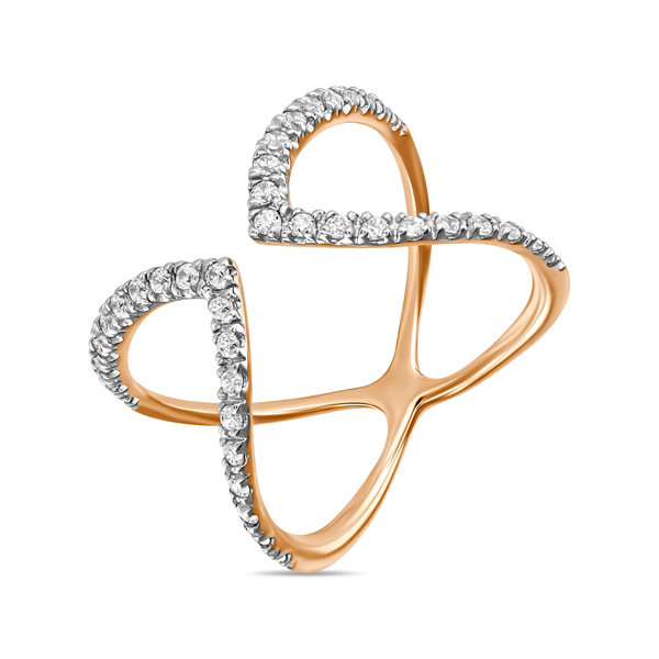 Кольца МЮЗ Золотое кольцо с фианитами tous серьги кольца straight color из вермеля с драгоценными камнями