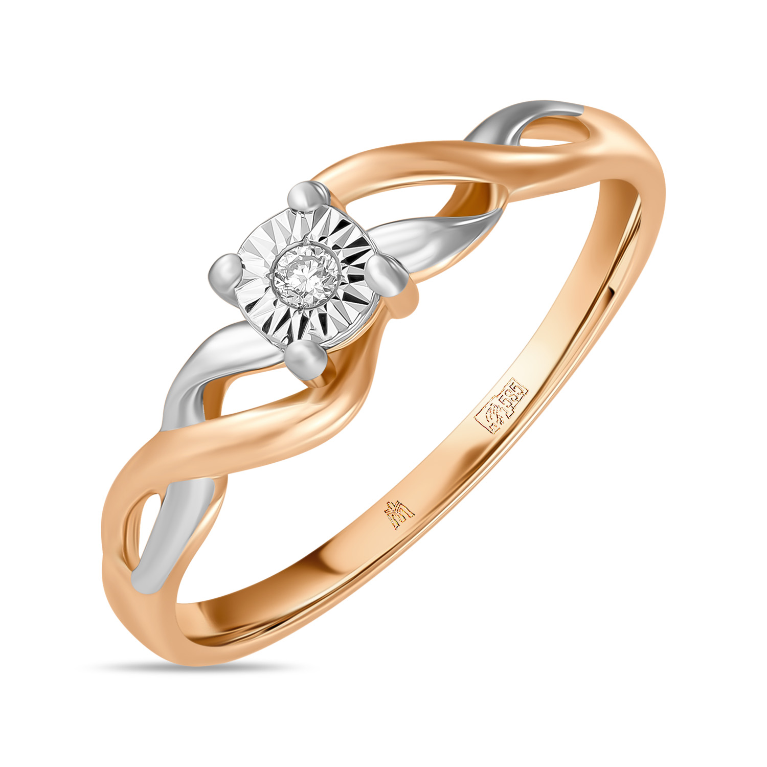 Кольца МЮЗ Золотое кольцо с бриллиантом 30950