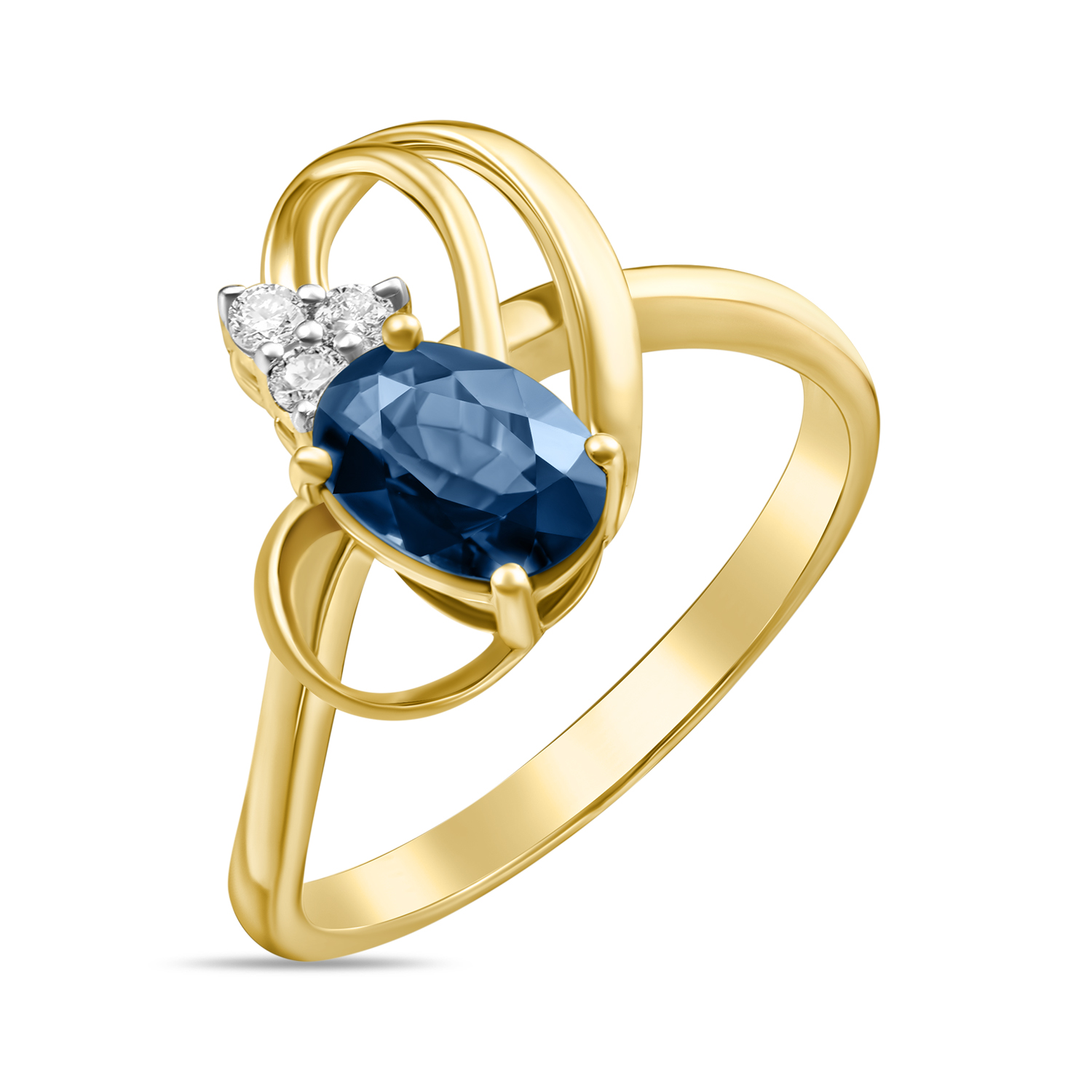 Кольца МЮЗ Золотое кольцо с бриллиантами и сапфиром miuz ru золотое кольцо c бриллиантами и сапфиром
