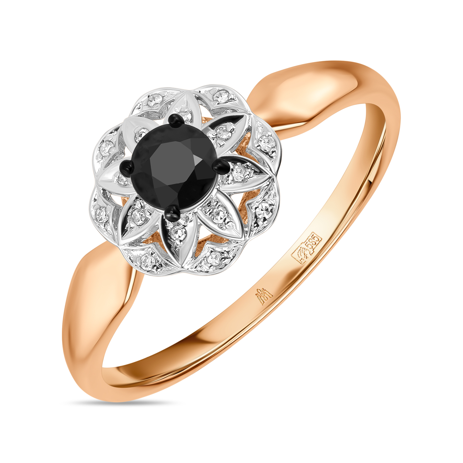 Кольца МЮЗ Золотое кольцо с бриллиантами и цветными сапфирами кольца мюз золотое кольцо с бриллиантами эмалью и цветными сапфирами