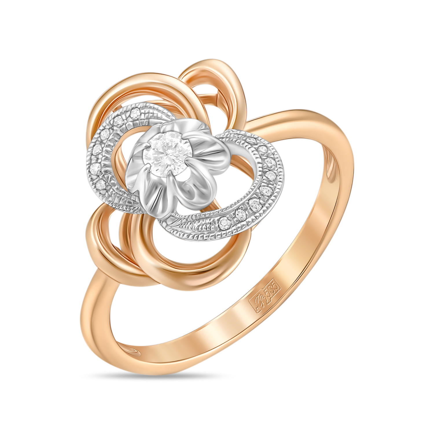 Кольца МЮЗ Золотое кольцо с бриллиантами 41560