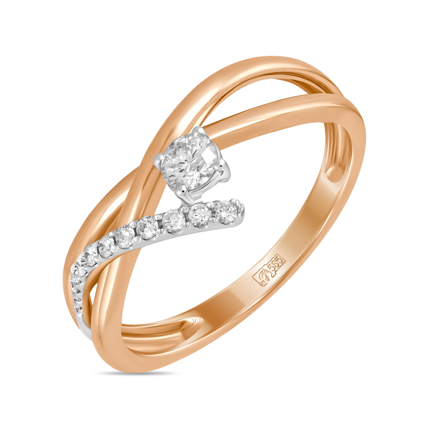Кольца МЮЗ Золотое кольцо с бриллиантами 41995