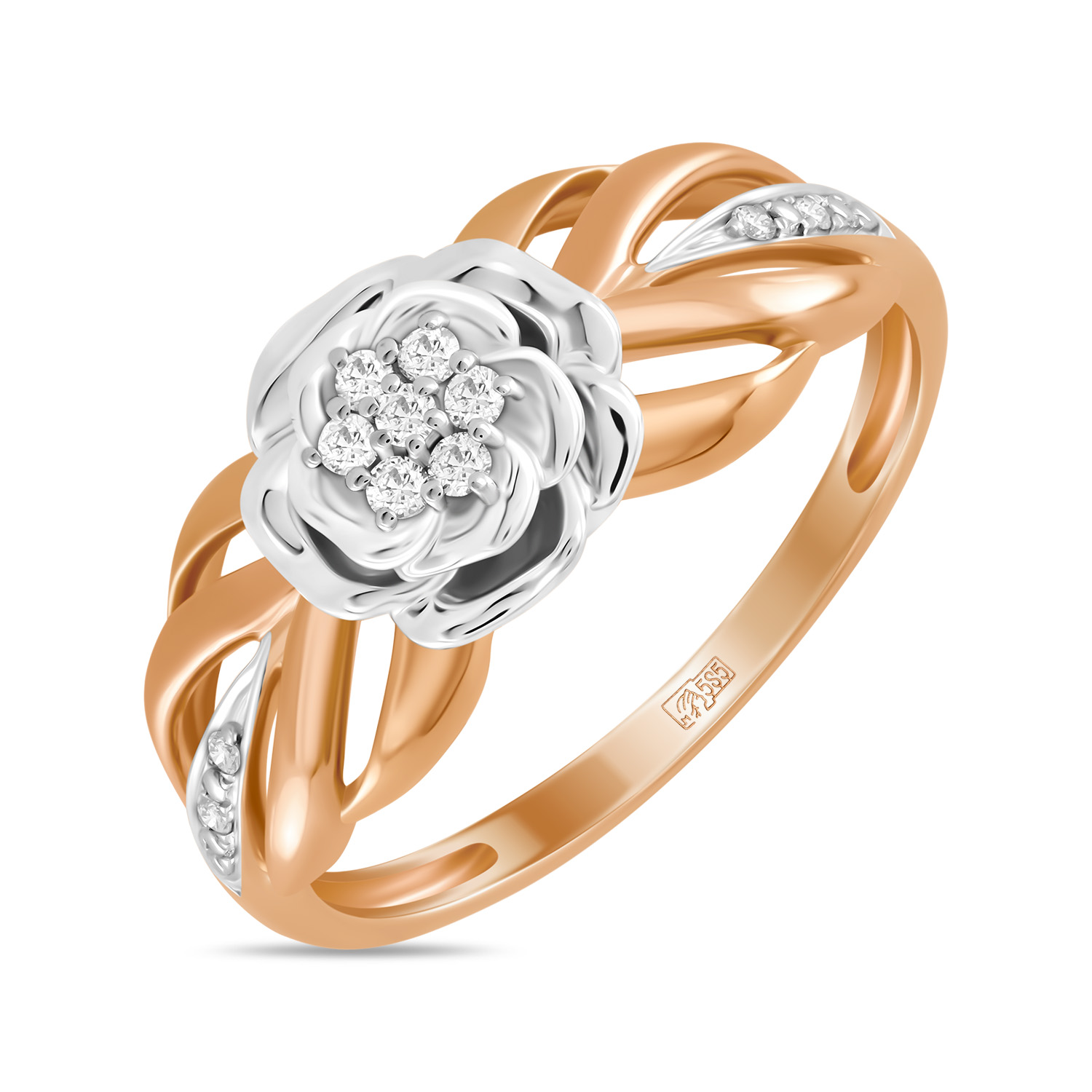 Кольца МЮЗ Золотое кольцо с бриллиантами 28595
