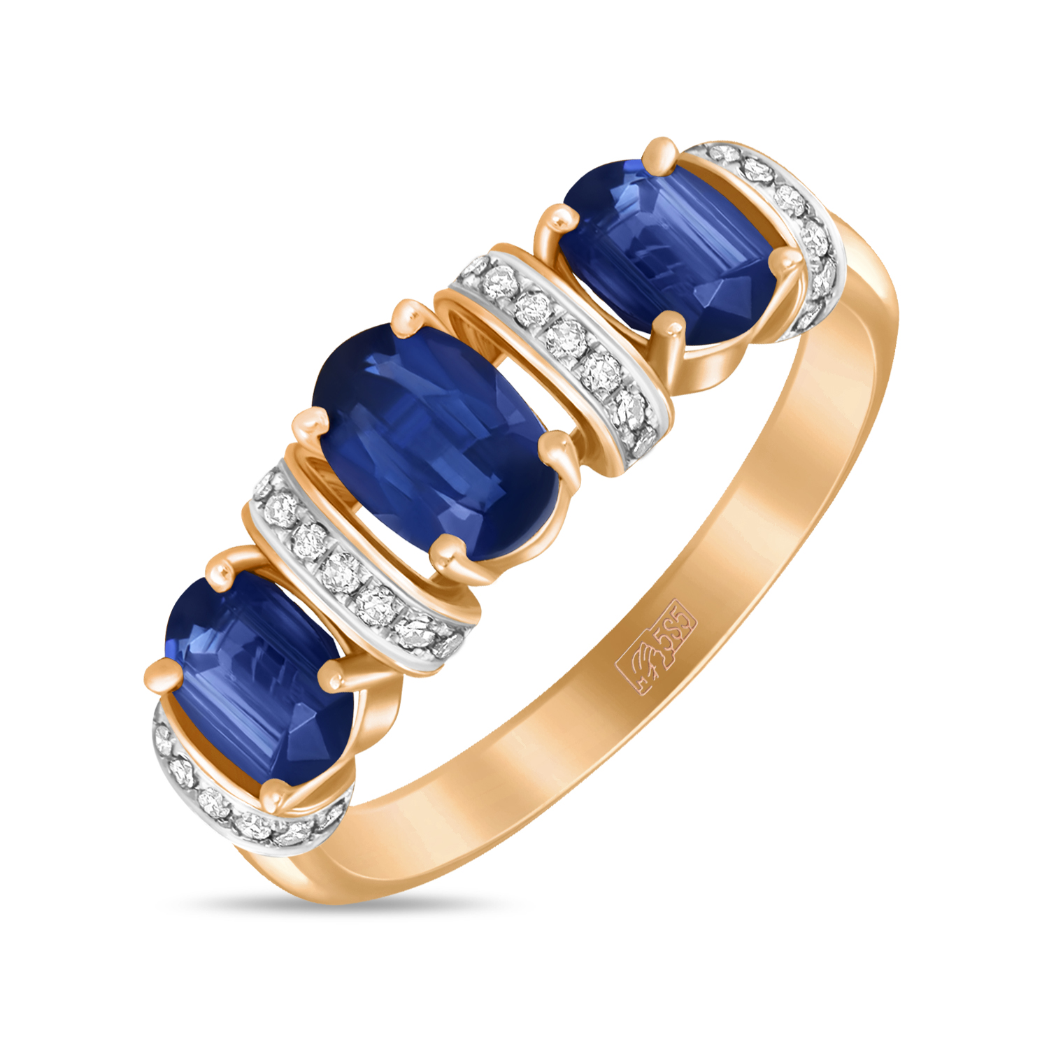 Кольца МЮЗ Золотое кольцо с бриллиантами и кианитом кольца мюз золотое кольцо с бриллиантами и кианитом