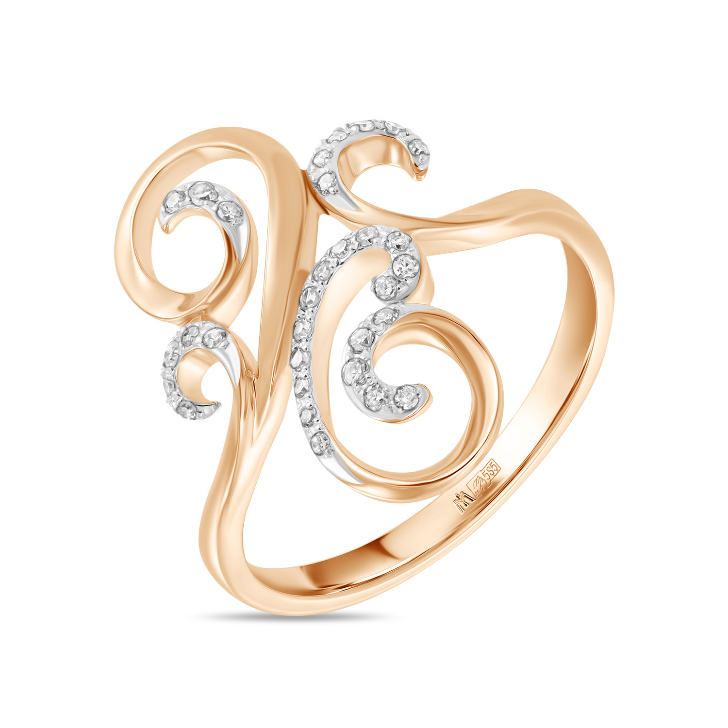 Кольца МЮЗ Золотое кольцо с бриллиантами 33996