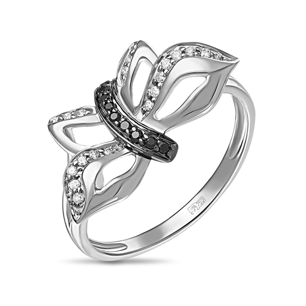 Кольца МЮЗ Золотое кольцо с бриллиантами и облагороженными бриллиантами