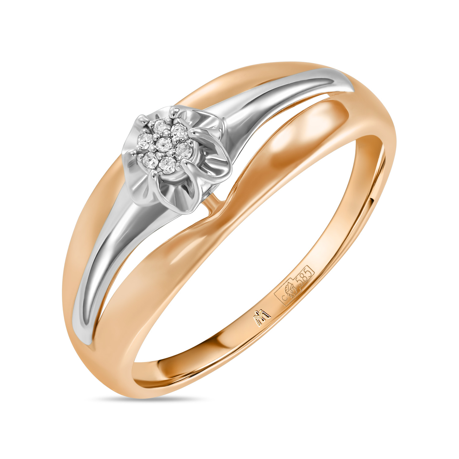 Кольца МЮЗ Золотое кольцо с бриллиантами 28995