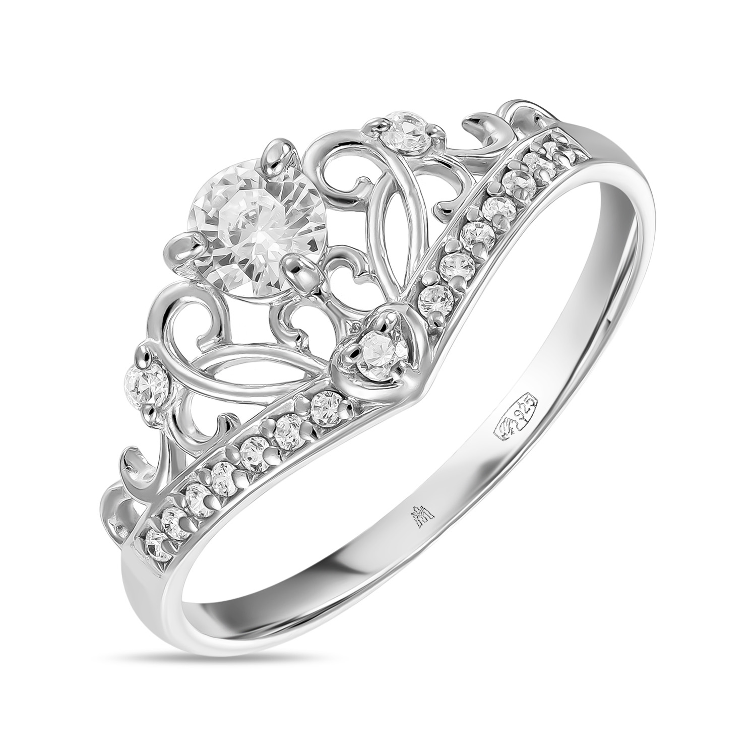 Кольца МЮЗ Серебряное кольцо с фианитами кольца джей ви серебряное кольцо