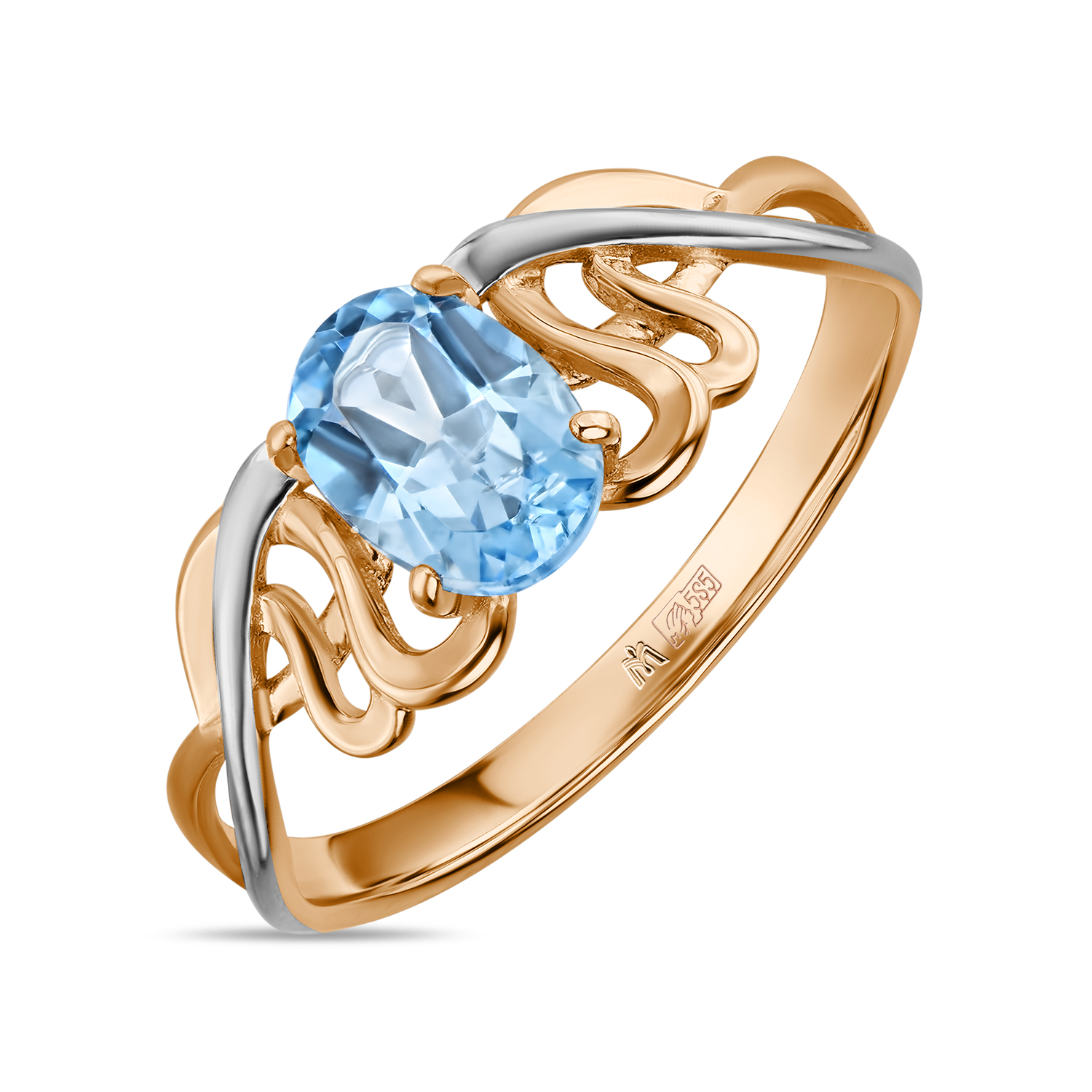 Кольца МЮЗ Золотое кольцо с топазом кольца мюз золотое кольцо с топазом и эмалью
