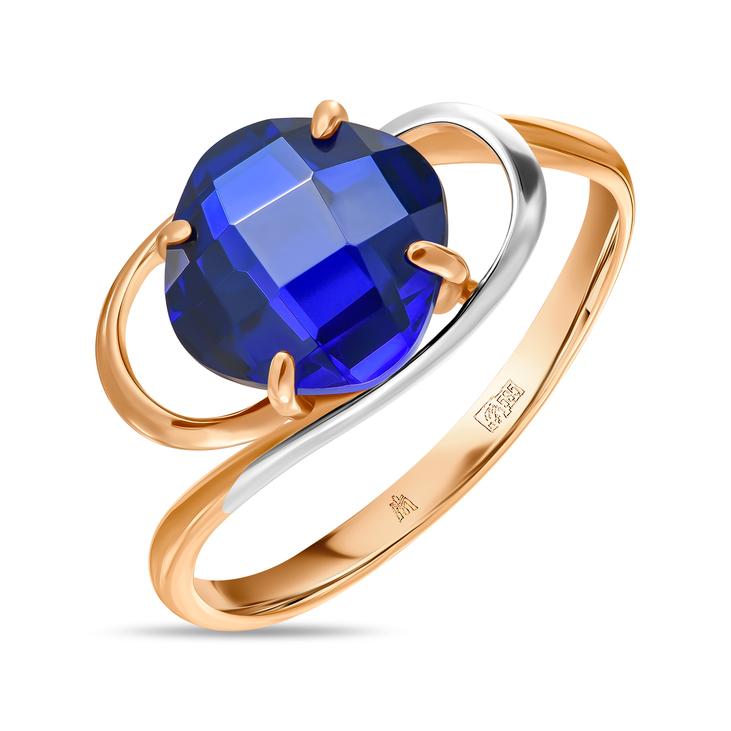 Кольца МЮЗ Золотое кольцо с синтетической шпинелью кольца мюз золотое кольцо с синтетической шпинелью и фианитами