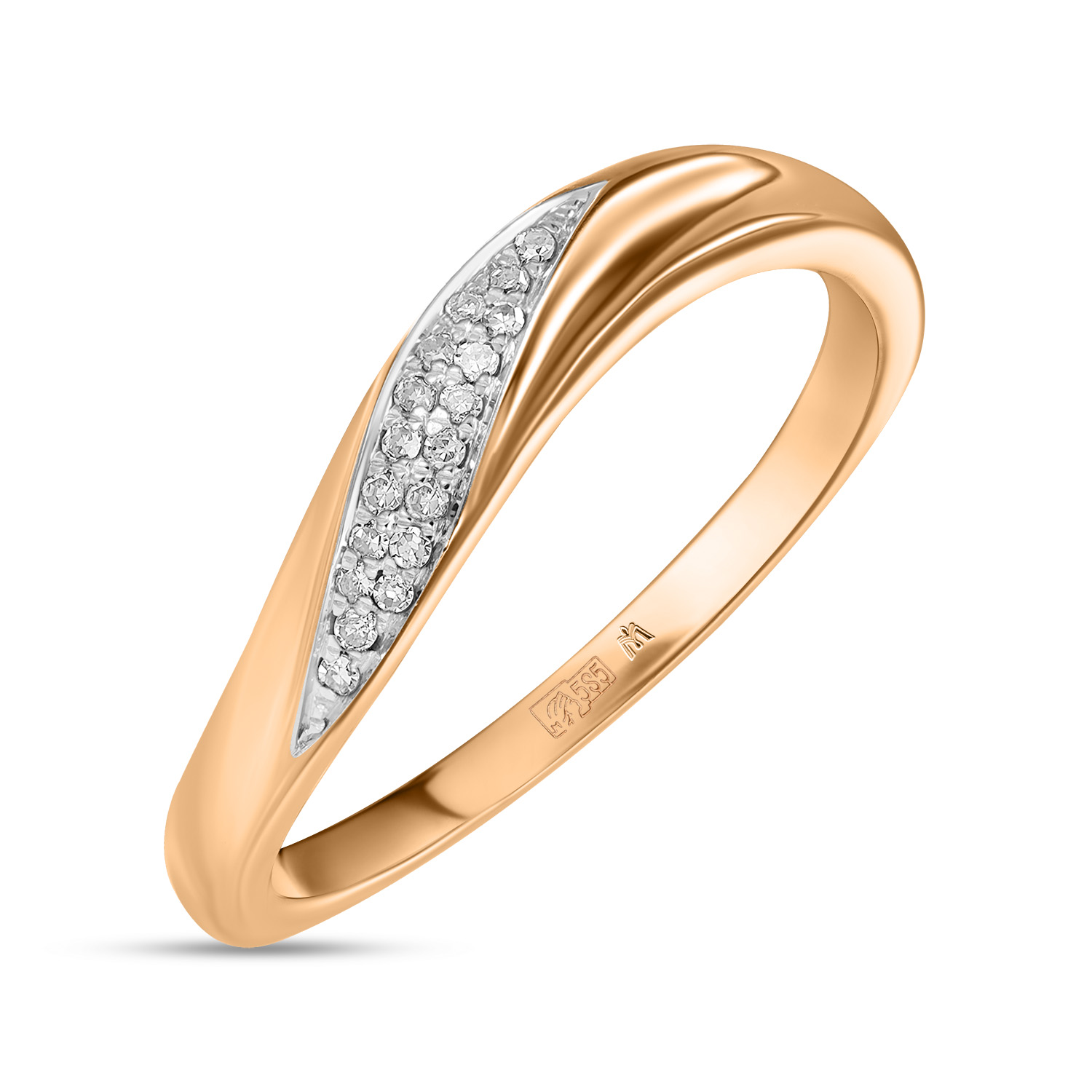 Кольца МЮЗ Золотое кольцо с бриллиантами 28360