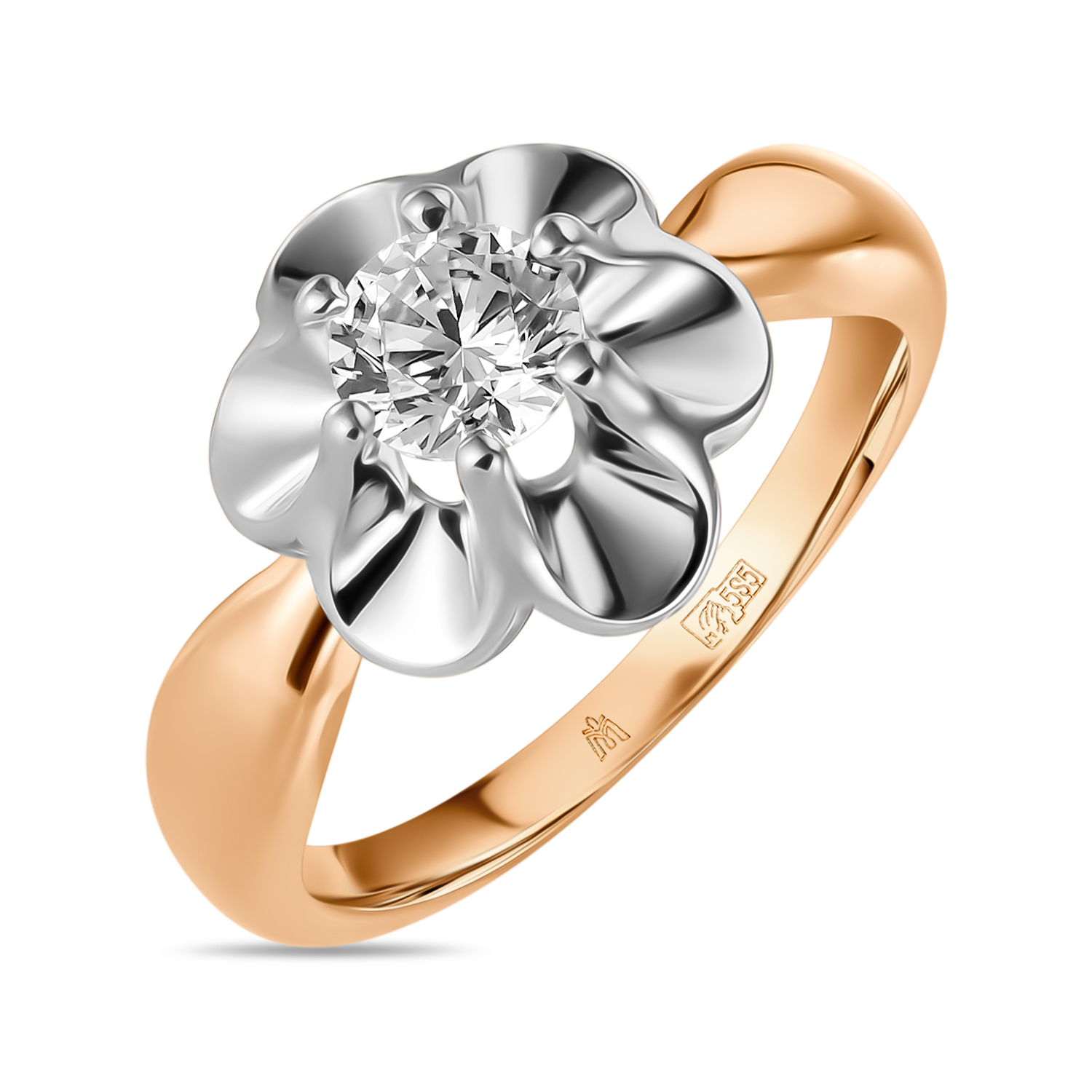 Кольца МЮЗ Золотое кольцо с фианитом 27928