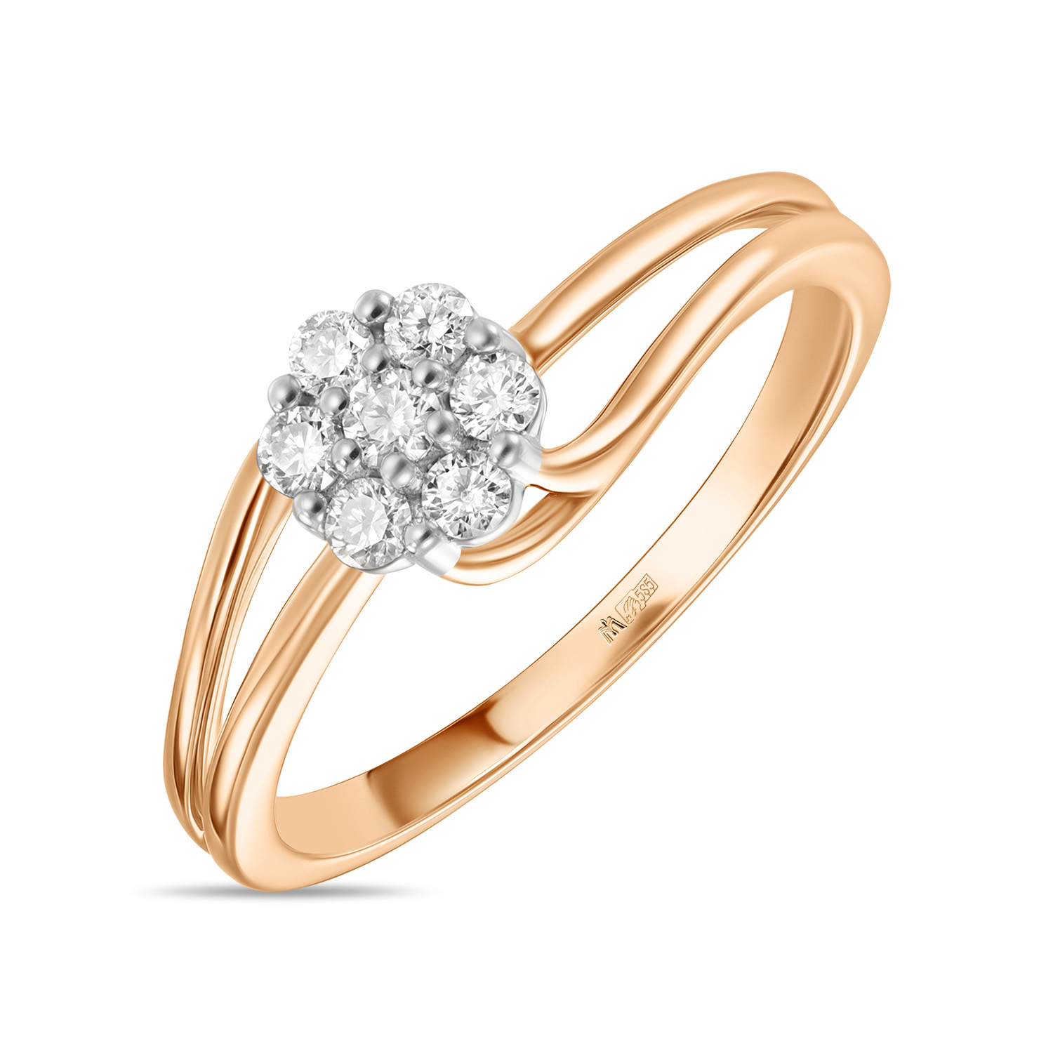 Кольца МЮЗ Золотое кольцо с бриллиантами 45160