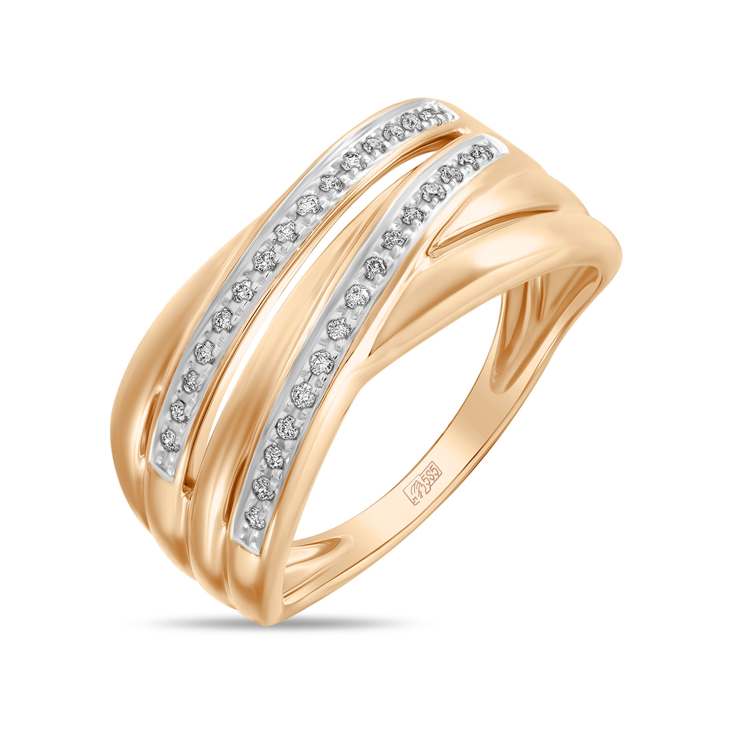 Кольца МЮЗ Золотое кольцо с бриллиантами 48760