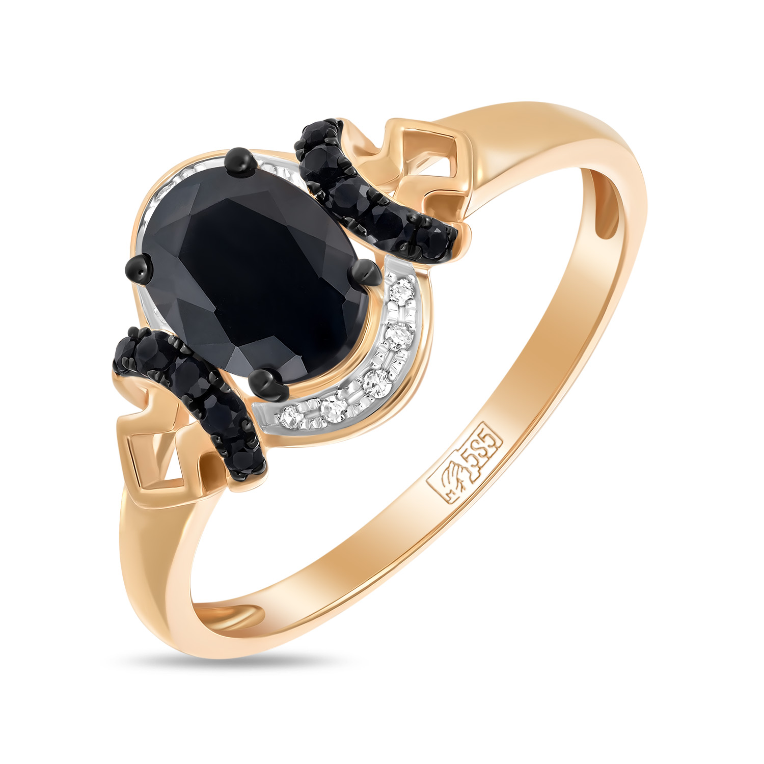 Кольца МЮЗ Золотое кольцо с бриллиантами и цветными сапфирами кольца мюз золотое кольцо с кунцитом бриллиантами и цветными сапфирами