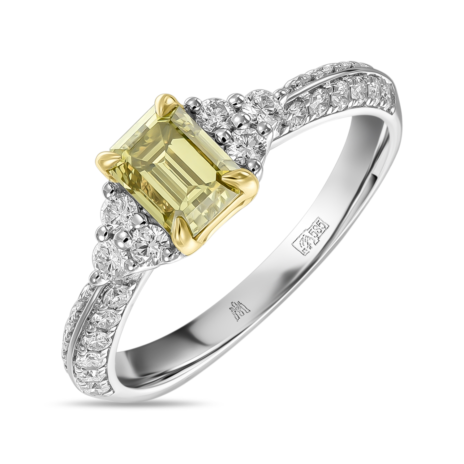 Кольца МЮЗ Кольцо с облагороженными бриллиантами и бриллиантами кольца мюз кольцо с бриллиантами и облагороженными бриллиантами