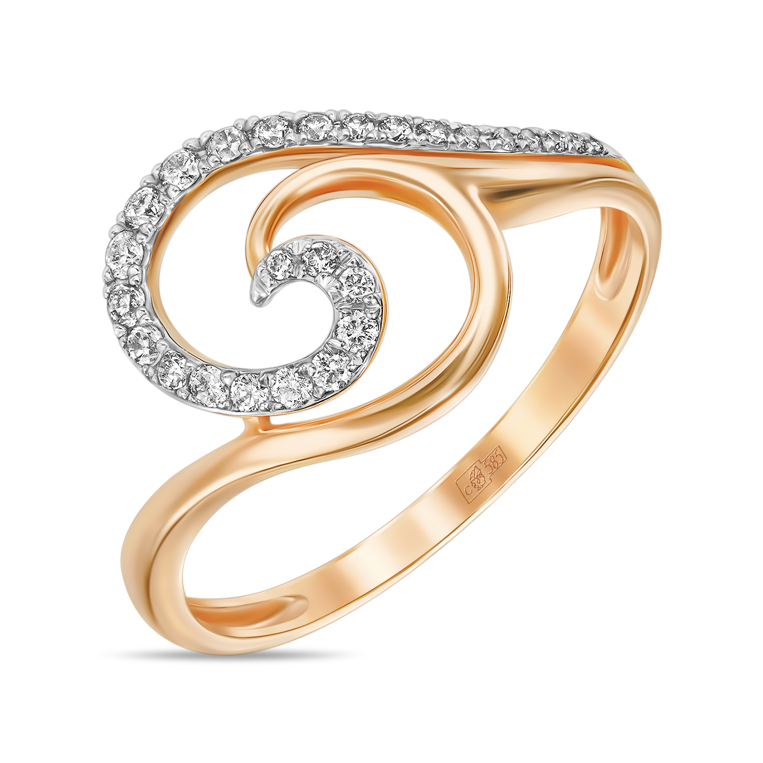 Кольца МЮЗ Золотое кольцо с бриллиантами 36759