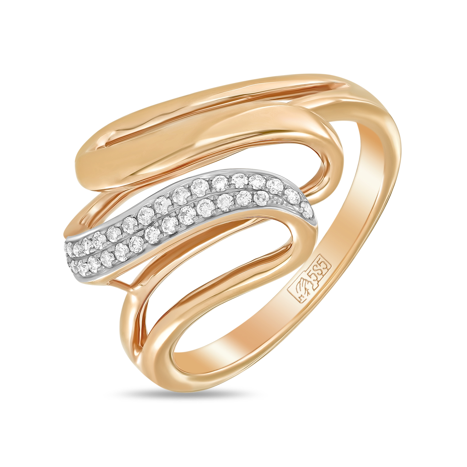 Кольца МЮЗ Золотое кольцо с бриллиантами 46195