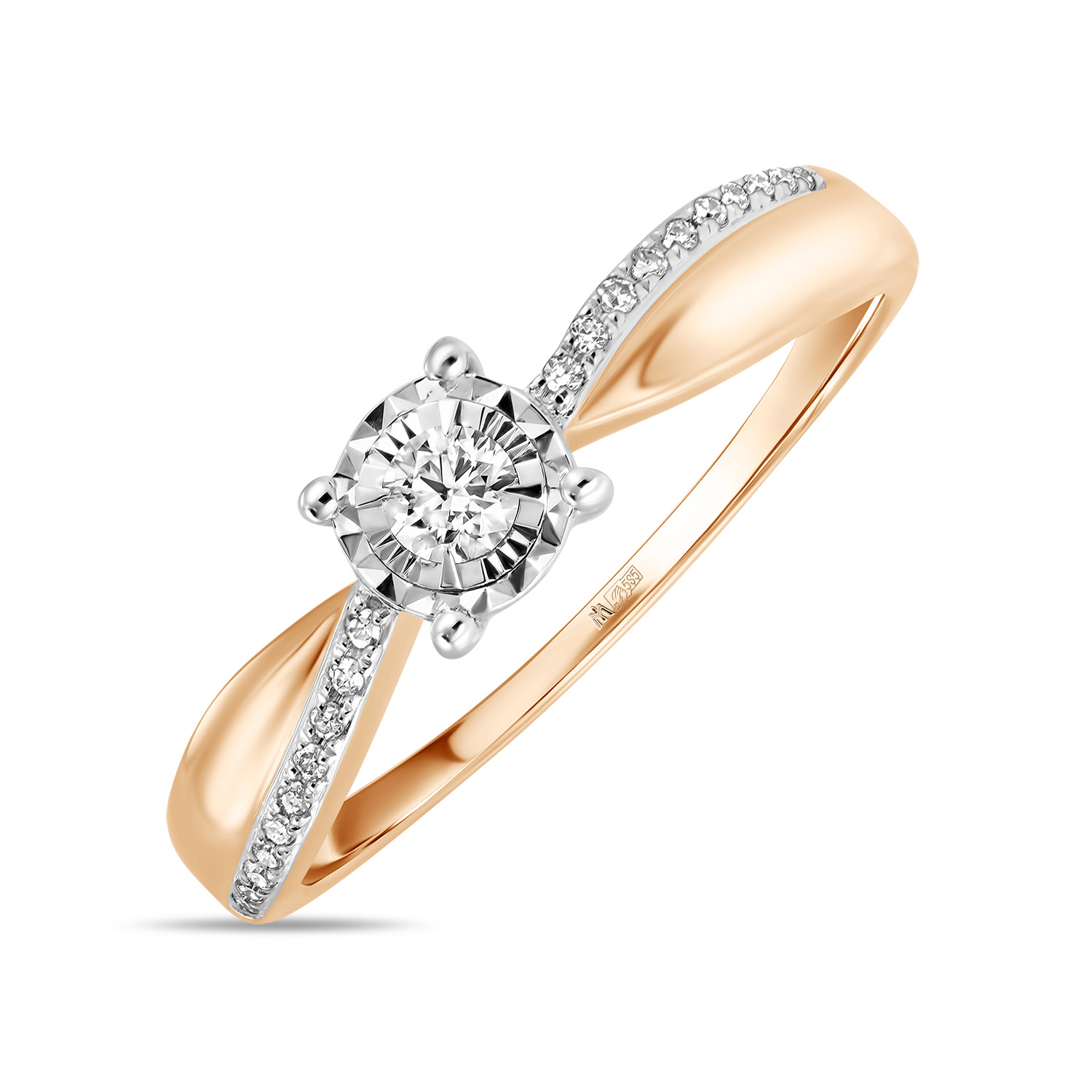 Кольца МЮЗ Золотое кольцо с бриллиантами 35950