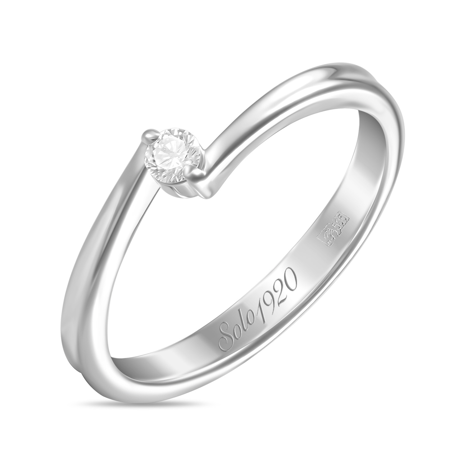 Кольца МЮЗ Золотое кольцо с бриллиантом 35194