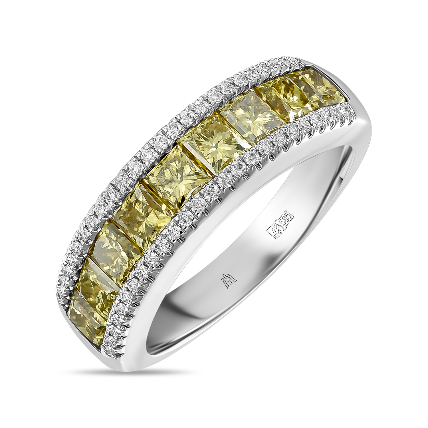 Кольца МЮЗ Кольцо с облагороженными бриллиантами и бриллиантами кольца мюз кольцо с бриллиантами и облагороженными бриллиантами