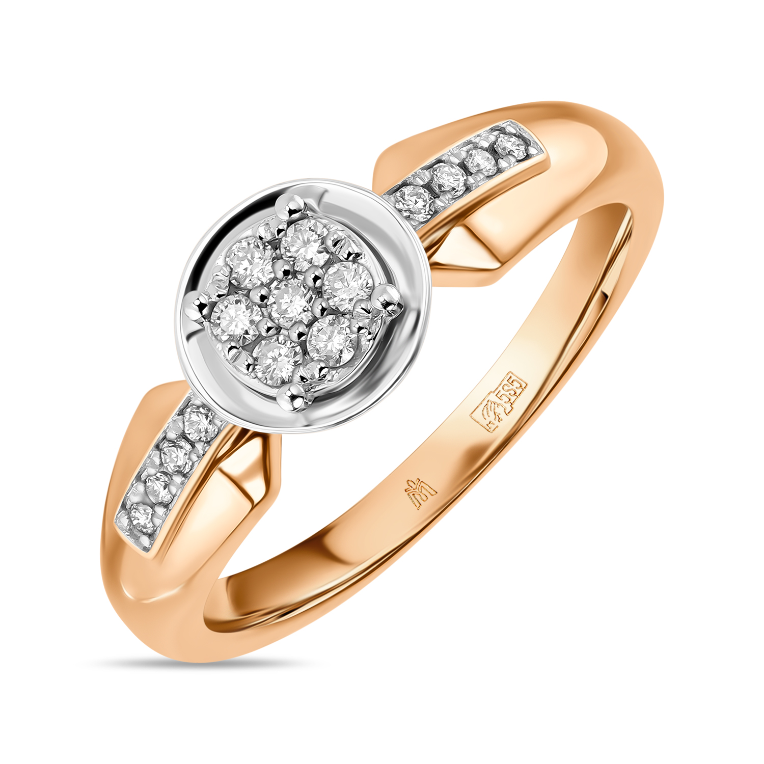 Кольца МЮЗ Золотое кольцо с бриллиантами 35795
