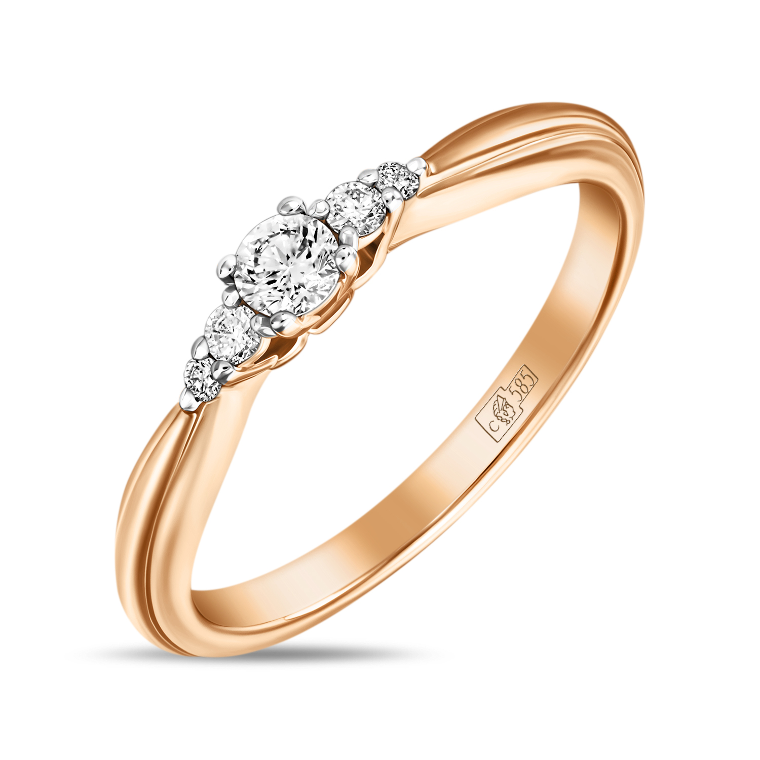 Кольца МЮЗ Золотое кольцо с бриллиантами 37196
