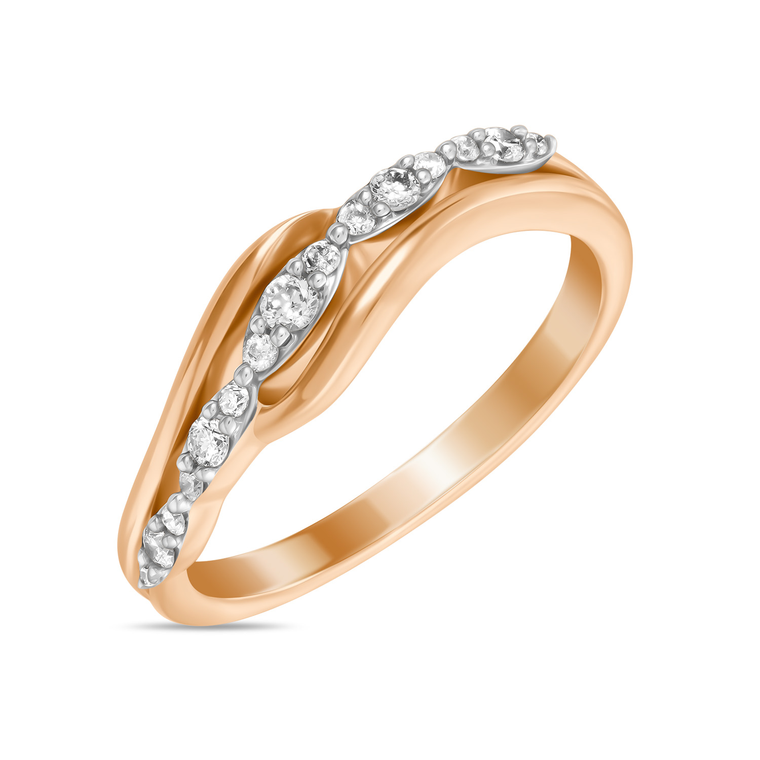 Кольца МЮЗ Золотое кольцо с бриллиантами 46195