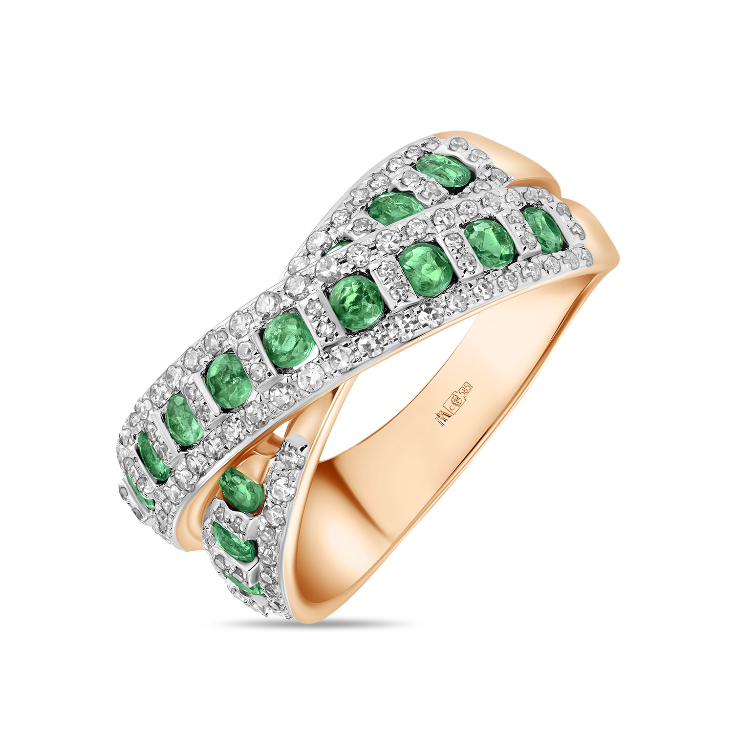 Кольца МЮЗ Кольцо с бриллиантами и изумрудами кольца мюз кольцо с бриллиантами и изумрудами