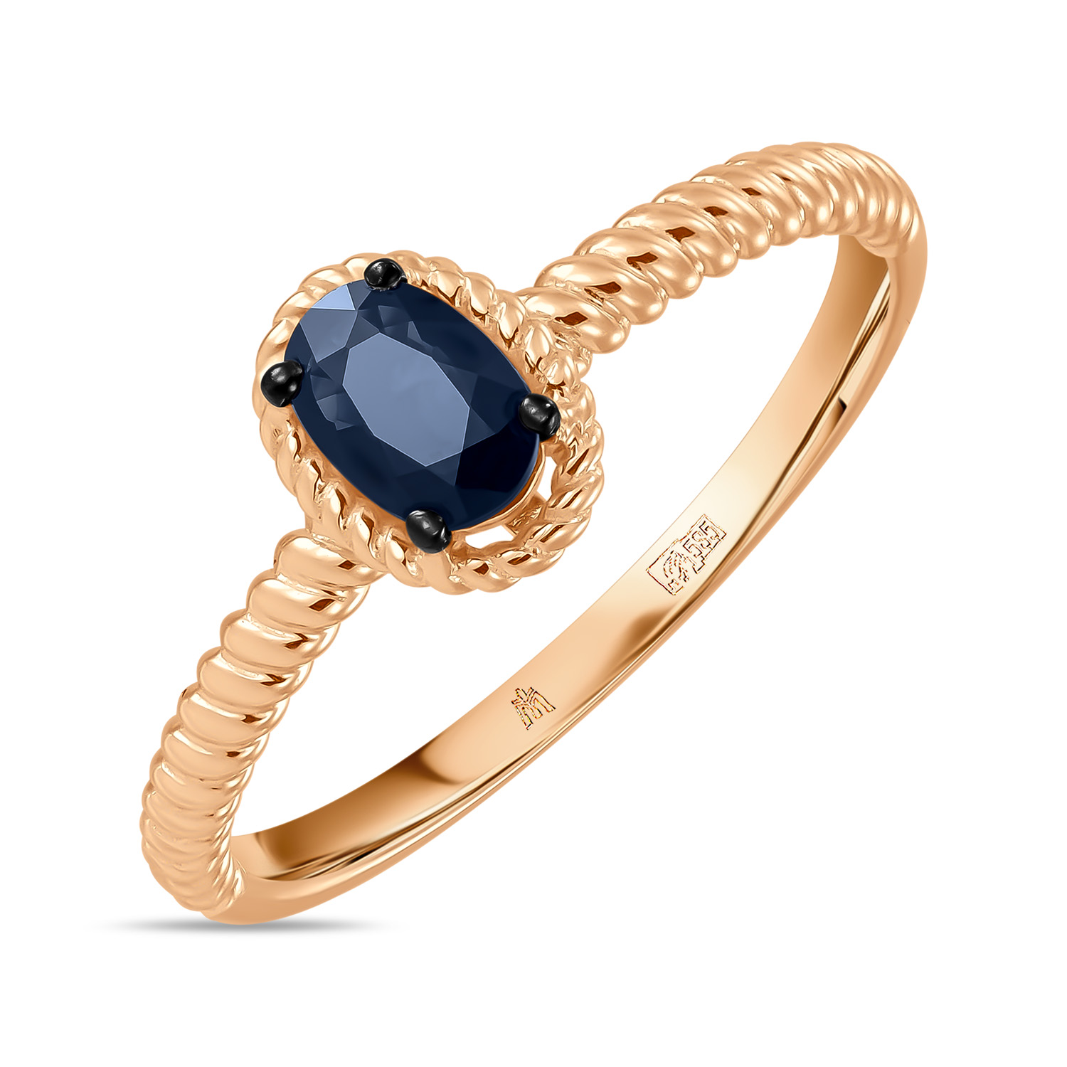 Кольца МЮЗ Золотое кольцо с сапфиром кольца мюз золотое кольцо с топазом и нано сапфиром