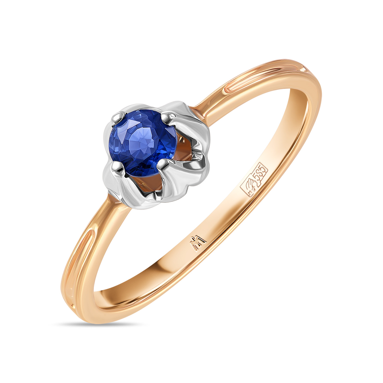 Кольца МЮЗ Золотое кольцо с сапфиром кольца мюз золотое кольцо с топазом и нано сапфиром