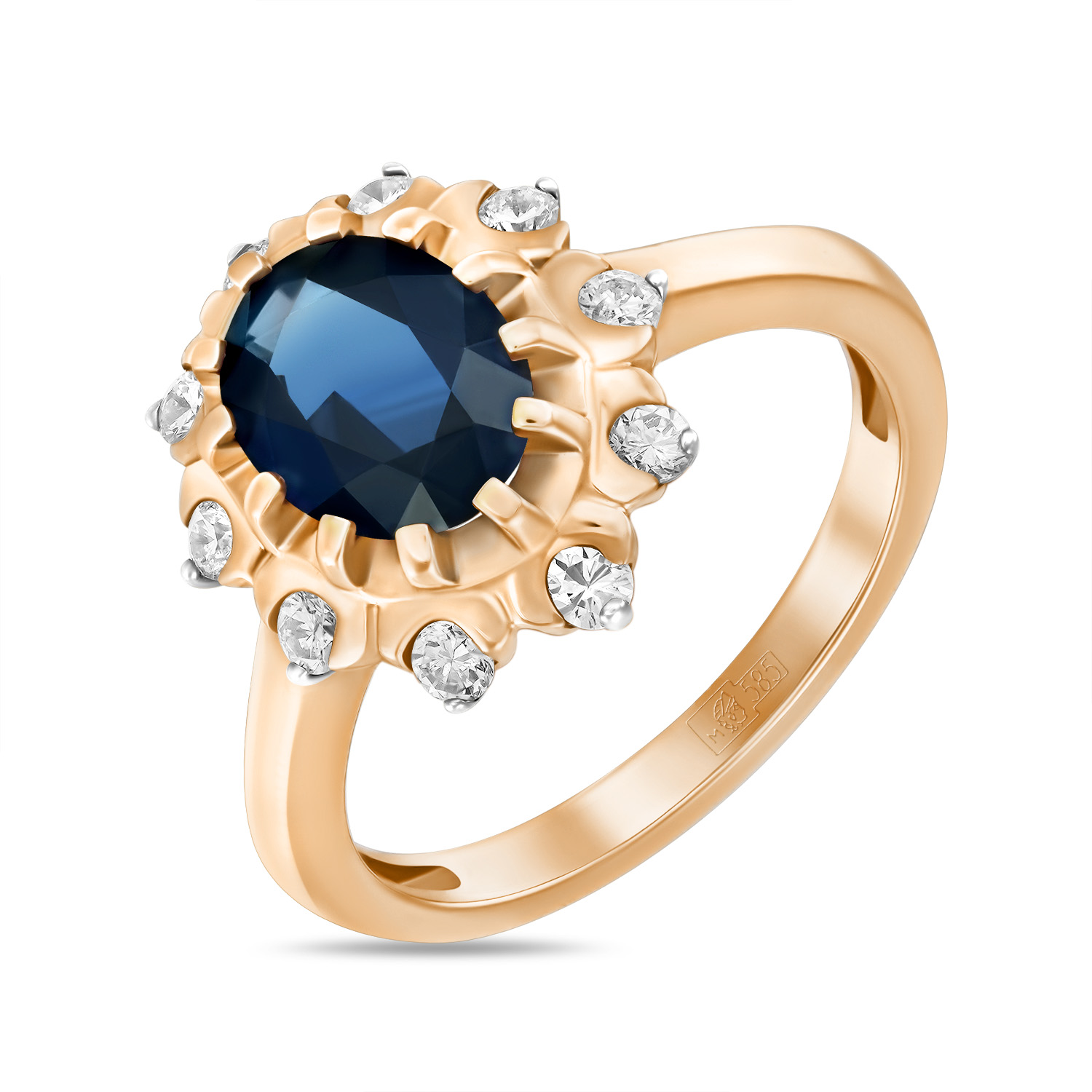 Кольца МЮЗ Золотое кольцо с бриллиантами и корундом кулон с корундом лагуна