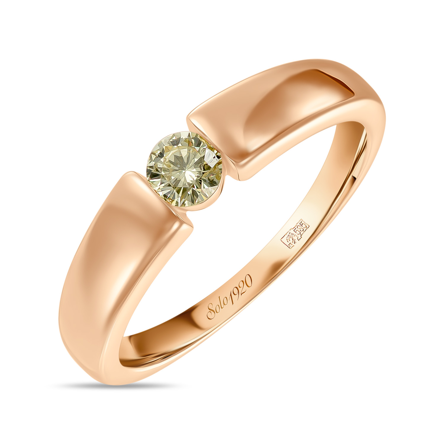 Кольца МЮЗ Золотое кольцо с бриллиантом 46470